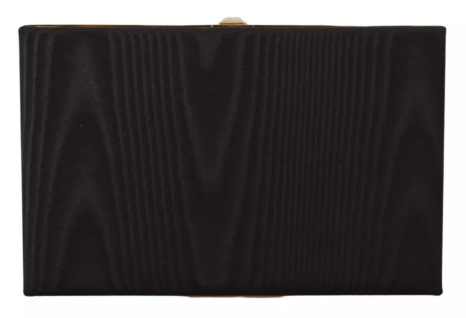 Dolce & Gabbana Miniatur-Clutch Schwarz mit Goldrahmen – Luxus Abendhandtasche