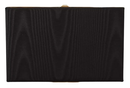 Dolce & Gabbana Miniatur-Clutch Schwarz mit Goldrahmen – Luxus Abendhandtasche