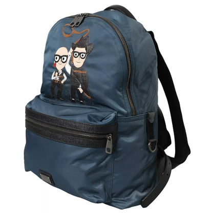 Dolce & Gabbana Blaues Nylon #DGFamily Patch Rucksack Tasche für Herren