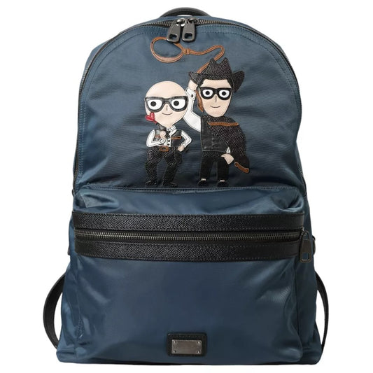 Dolce & Gabbana Blaues Nylon #DGFamily Patch Rucksack Tasche für Herren
