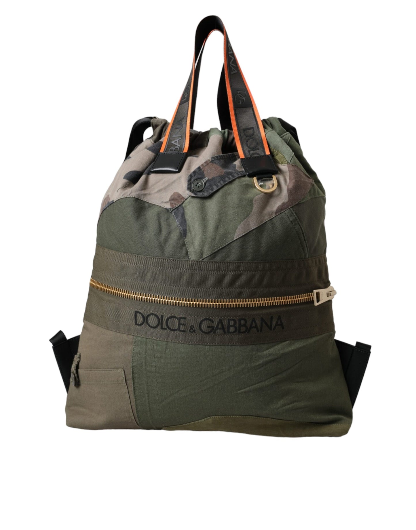 Dolce & Gabbana Militärgrüner Patchwork-Rucksack – Exklusive Designer Tasche