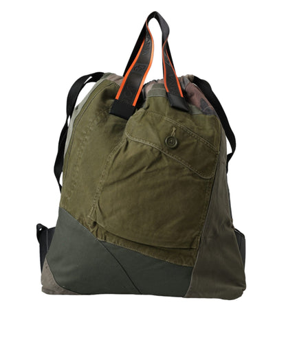 Dolce & Gabbana Militärgrüner Patchwork-Rucksack – Exklusive Designer Tasche