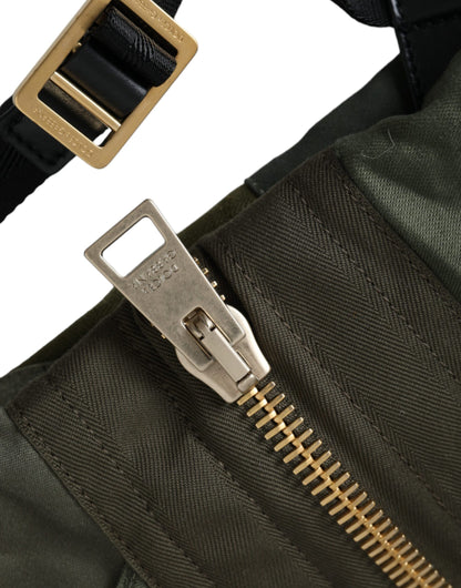 Dolce & Gabbana Militärgrüner Patchwork-Rucksack – Exklusive Designer Tasche