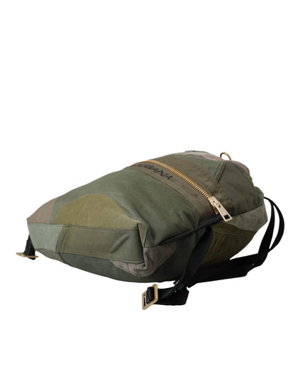 Dolce & Gabbana Militärgrüner Patchwork-Rucksack – Exklusive Designer Tasche