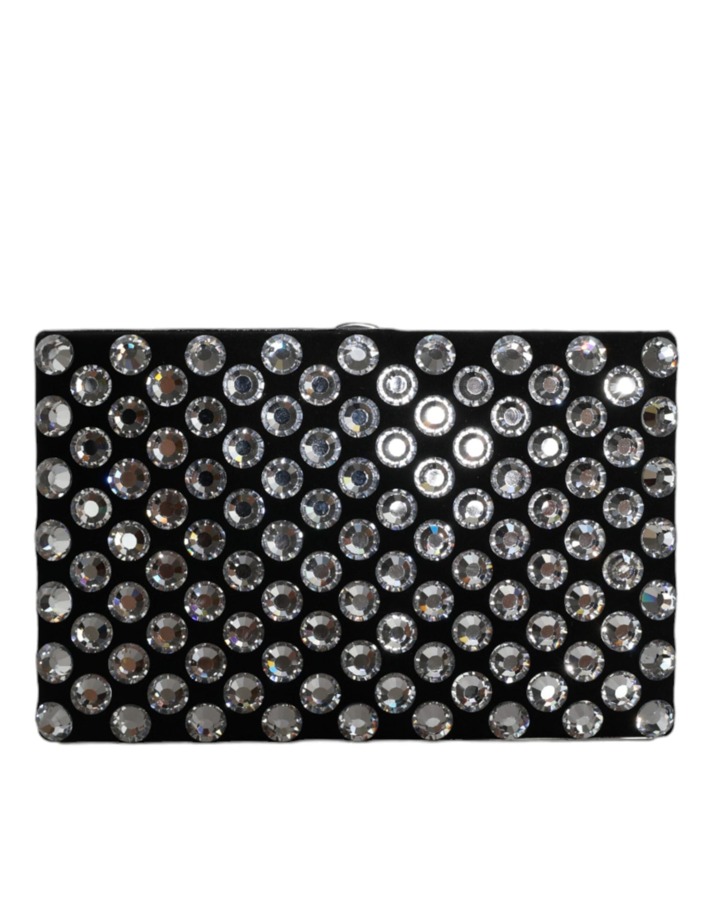 Dolce & Gabbana Schwarze Samt-Kristall-Kupplungs-Handtasche für elegante Anlässe
