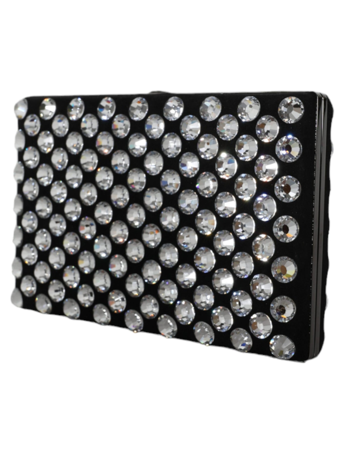 Dolce & Gabbana Schwarze Samt-Kristall-Kupplungs-Handtasche für elegante Anlässe
