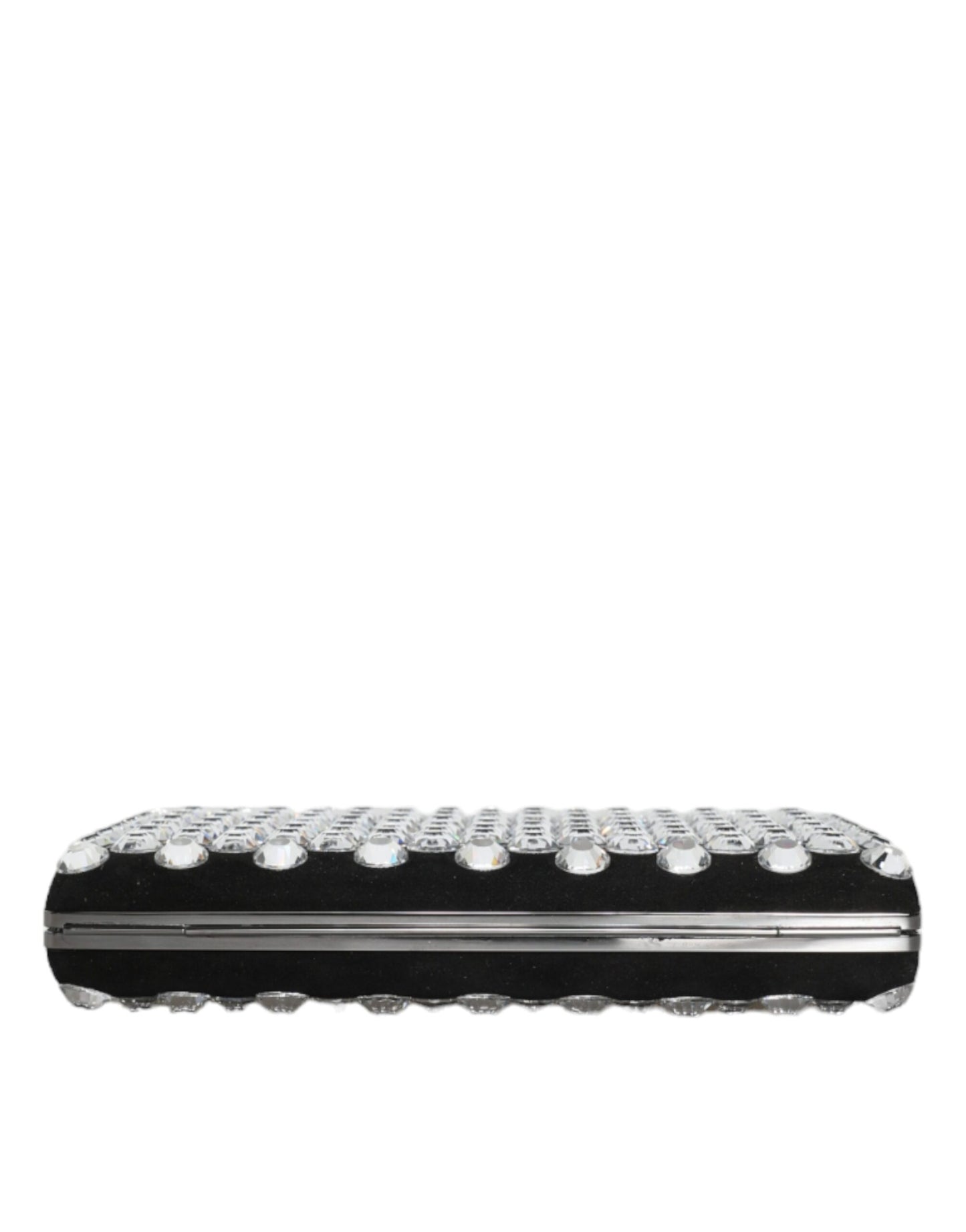 Dolce & Gabbana Schwarze Samt-Kristall-Kupplungs-Handtasche für elegante Anlässe