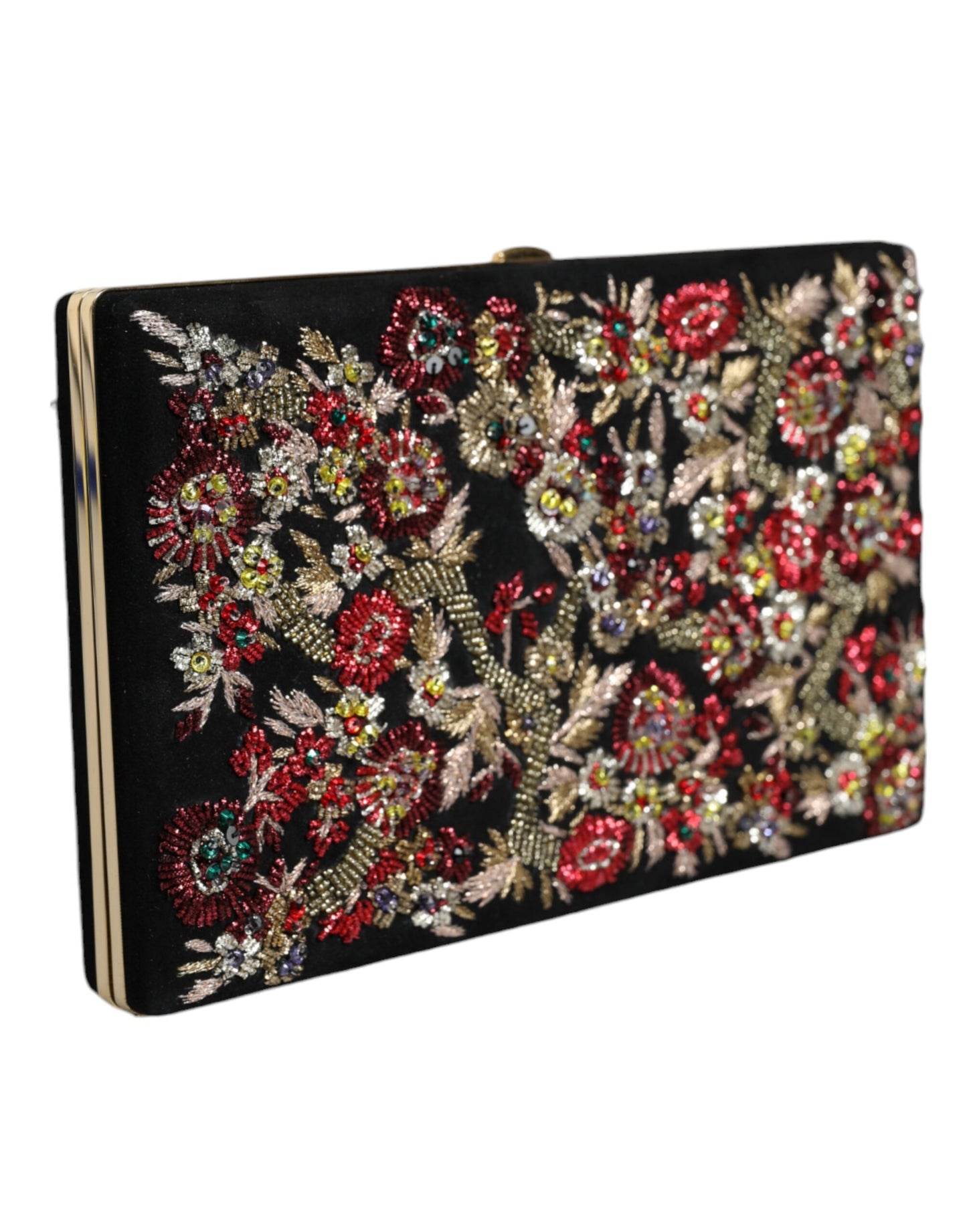 Dolce & Gabbana Multicolor Floral Gold Frame Clutch – Elegante Abendtasche für Damen