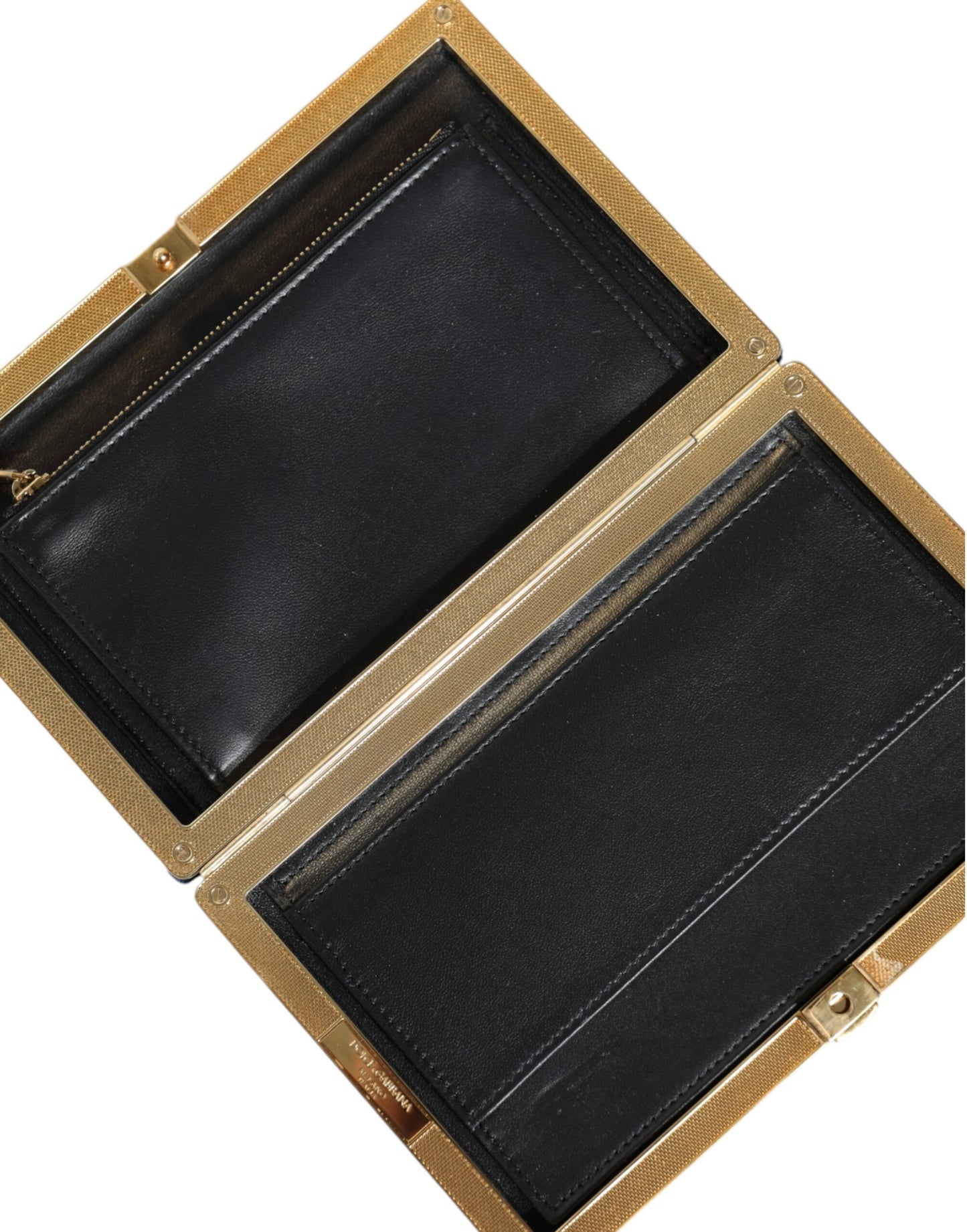 Dolce & Gabbana Blau Samt Gold Rahmen Kupplung Abend Handtasche