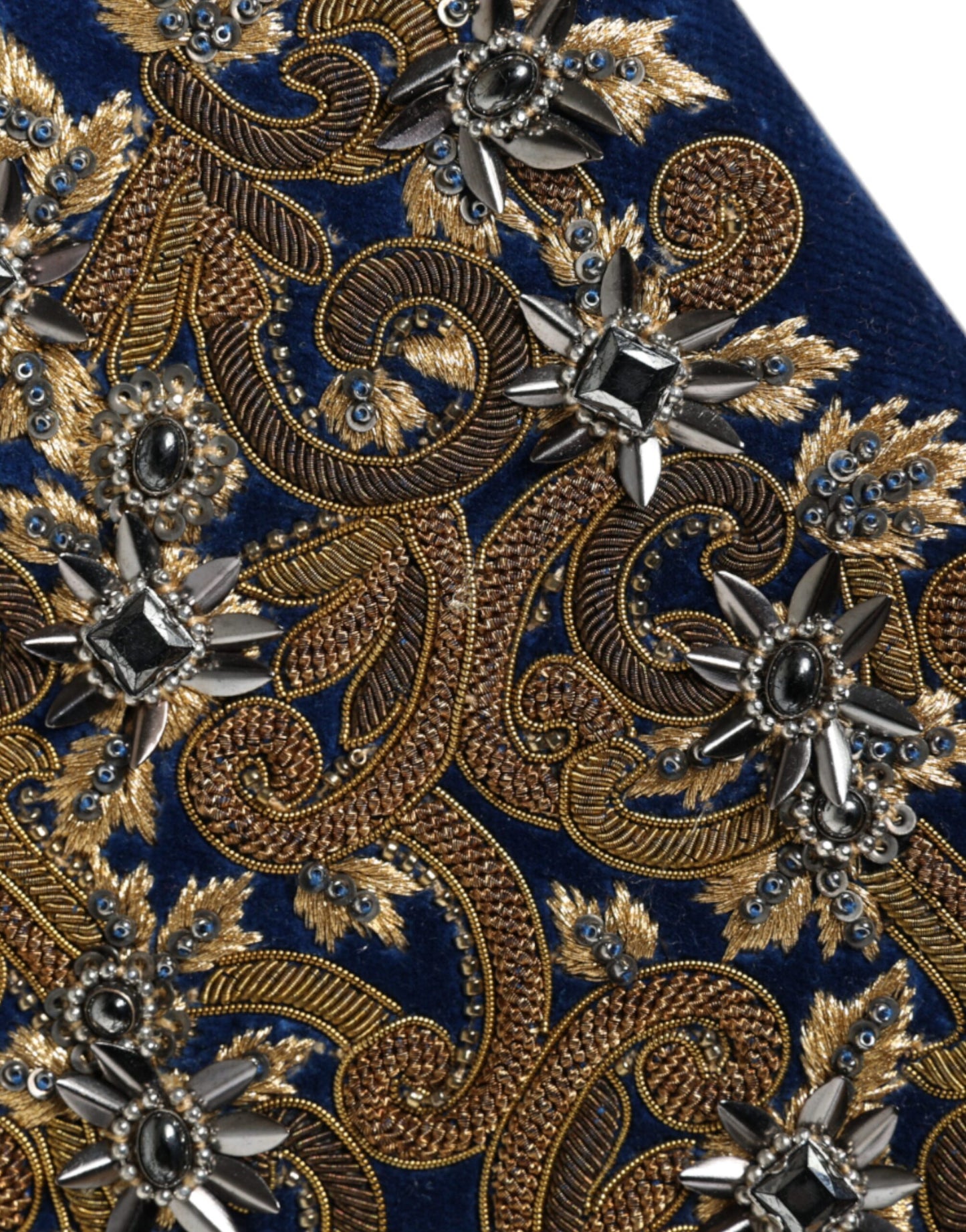 Dolce & Gabbana Blau Samt Gold Rahmen Kupplung Abend Handtasche