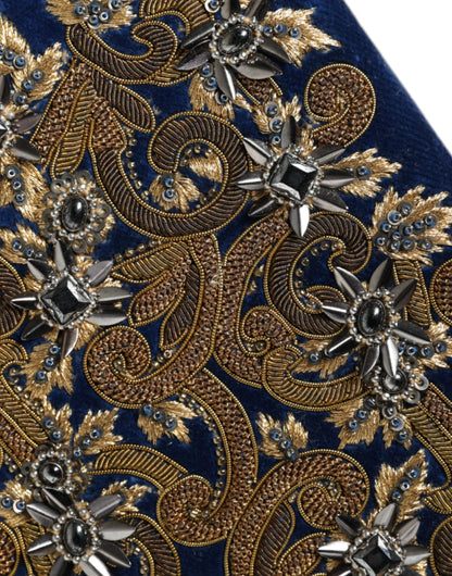 Dolce & Gabbana Blau Samt Gold Rahmen Kupplung Abend Handtasche