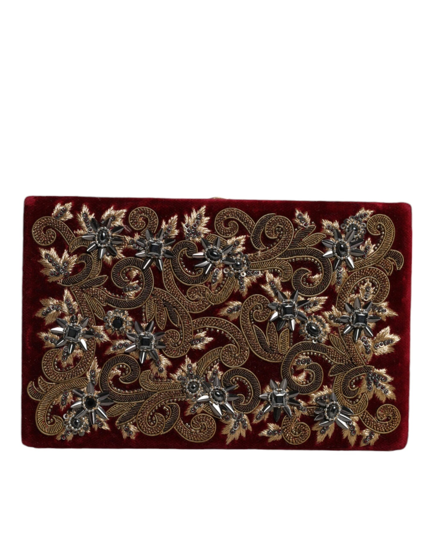 Dolce & Gabbana Rot Samt Gold Rahmen Kupplung - Elegante Abendtasche