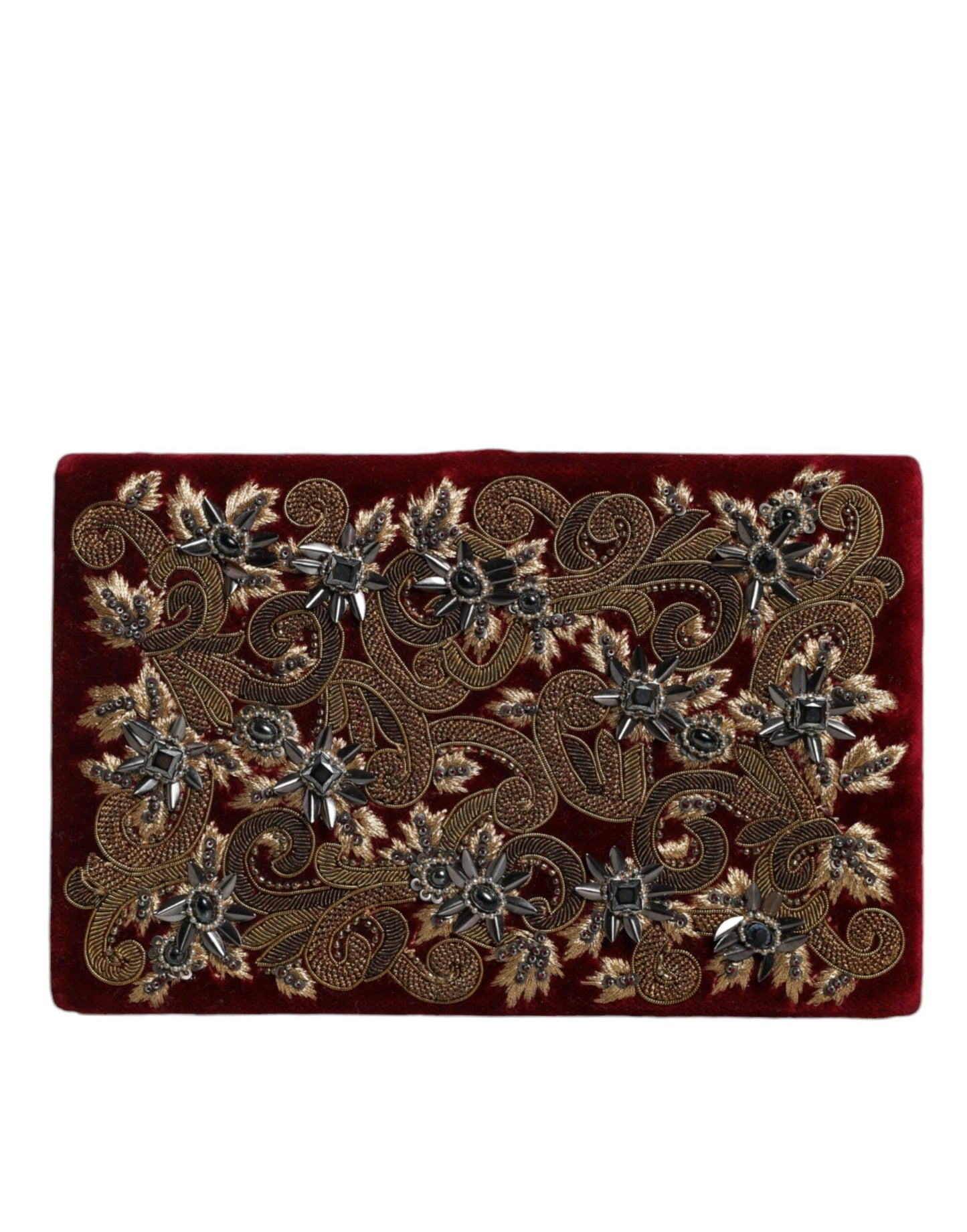 Dolce & Gabbana Rot Samt Gold Rahmen Kupplung - Elegante Abendtasche
