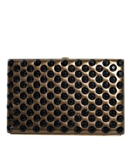 Dolce & Gabbana Gold Kristall Bifold Clutch – Elegante Abendtasche für Frauen