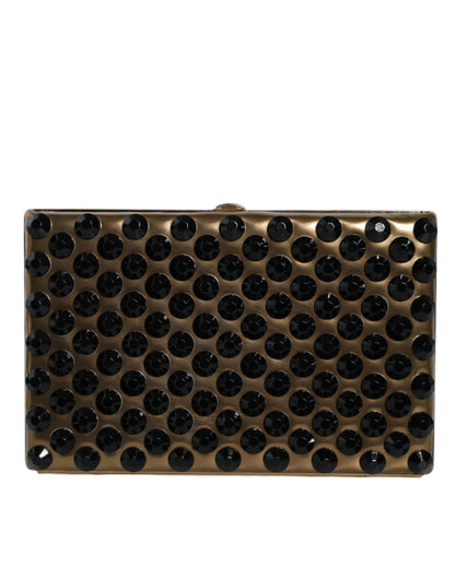 Dolce & Gabbana Gold Kristall Bifold Clutch – Elegante Abendtasche für Frauen