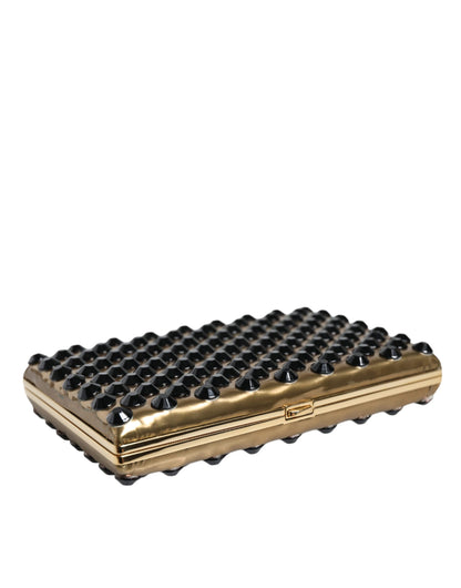 Dolce & Gabbana Gold Kristall Bifold Clutch – Elegante Abendtasche für Frauen