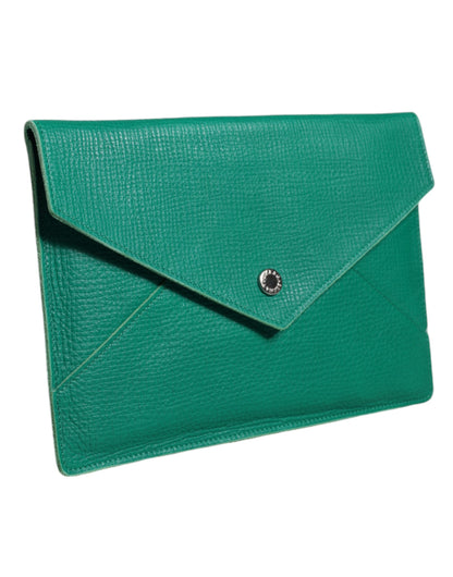 Dolce & Gabbana Grüne Lederhandtasche Clutch Mini Purse Tablet Case - Eleganz für die anspruchsvolle Frau