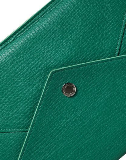 Dolce & Gabbana Grüne Lederhandtasche Clutch Mini Purse Tablet Case - Eleganz für die anspruchsvolle Frau