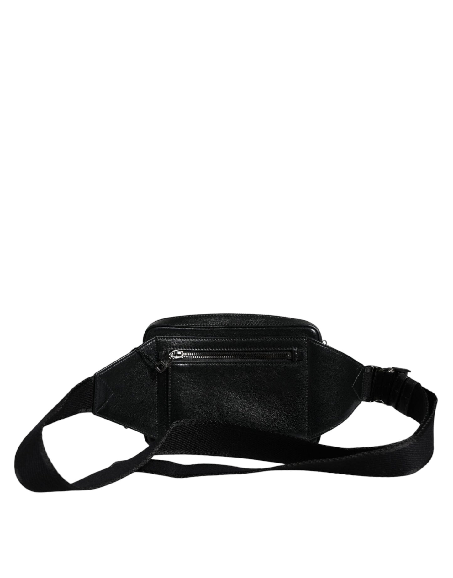 Dolce & Gabbana Schwarze Leder Gürteltasche mit LED-Logo für Damen