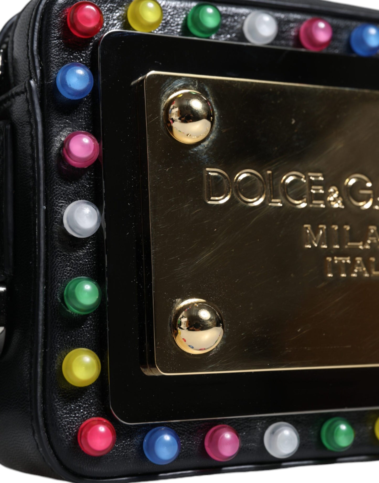 Dolce & Gabbana Schwarze Leder Gürteltasche mit LED-Logo für Damen