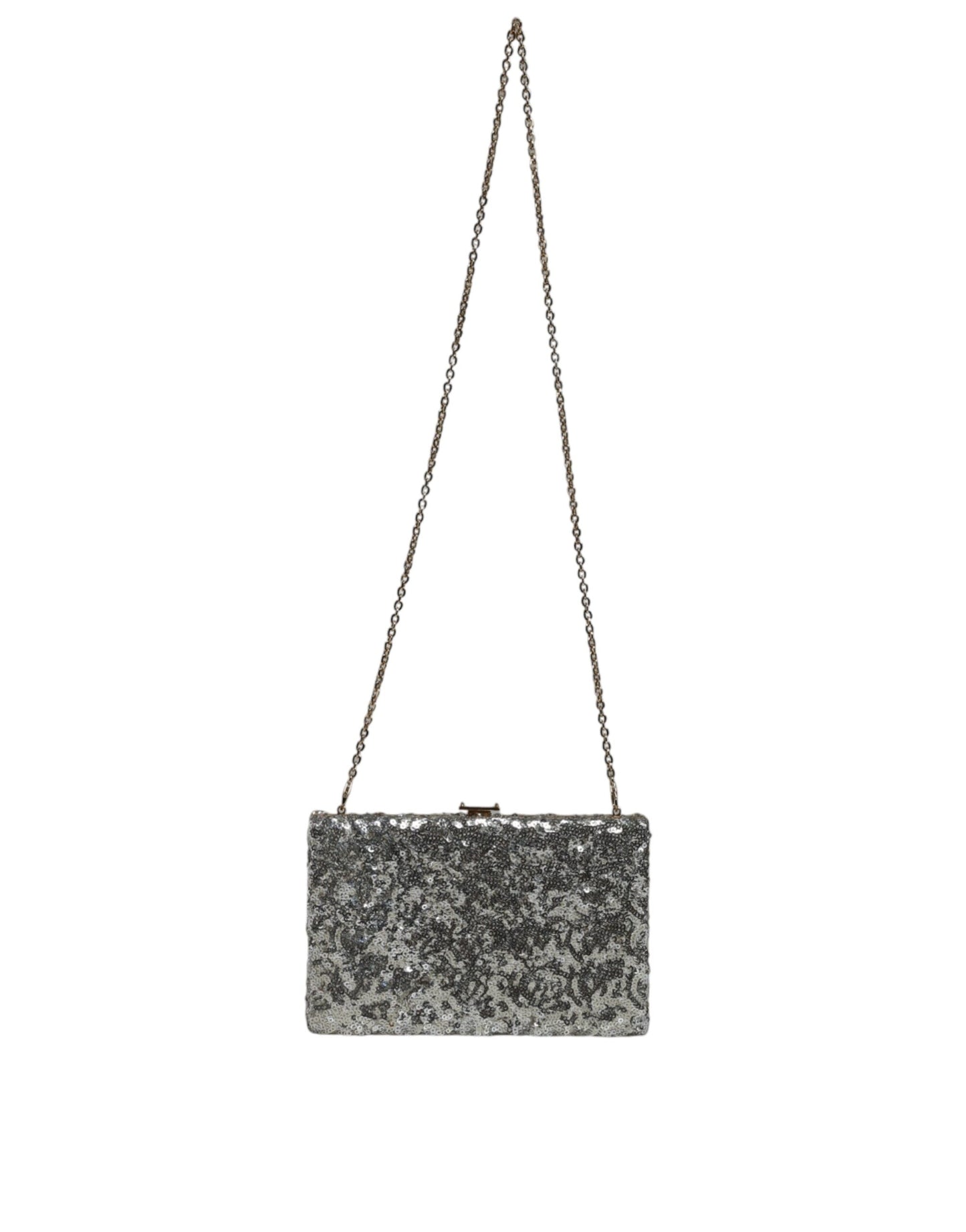 Elegante Dolce & Gabbana Silberne Pailletten-Clutch für besondere Anlässe