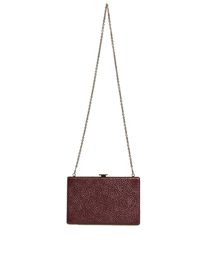 Dolce & Gabbana Maroon Leder Clutch Abend Crossbody Tasche - Eleganz für jede Gelegenheit
