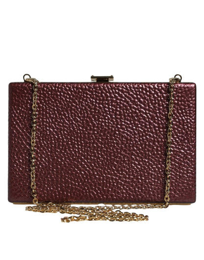 Dolce & Gabbana Maroon Leder Clutch Abend Crossbody Tasche - Eleganz für jede Gelegenheit