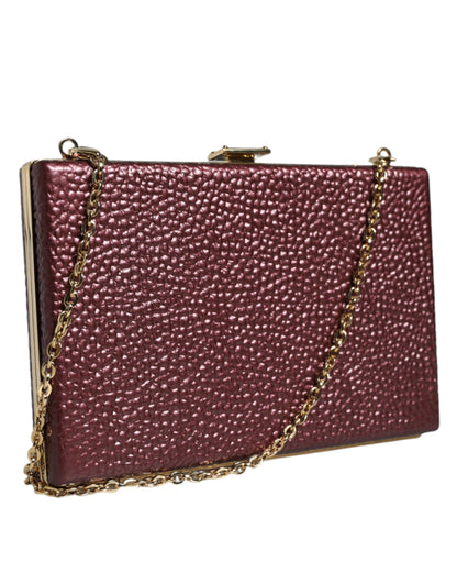 Dolce & Gabbana Maroon Leder Clutch Abend Crossbody Tasche - Eleganz für jede Gelegenheit