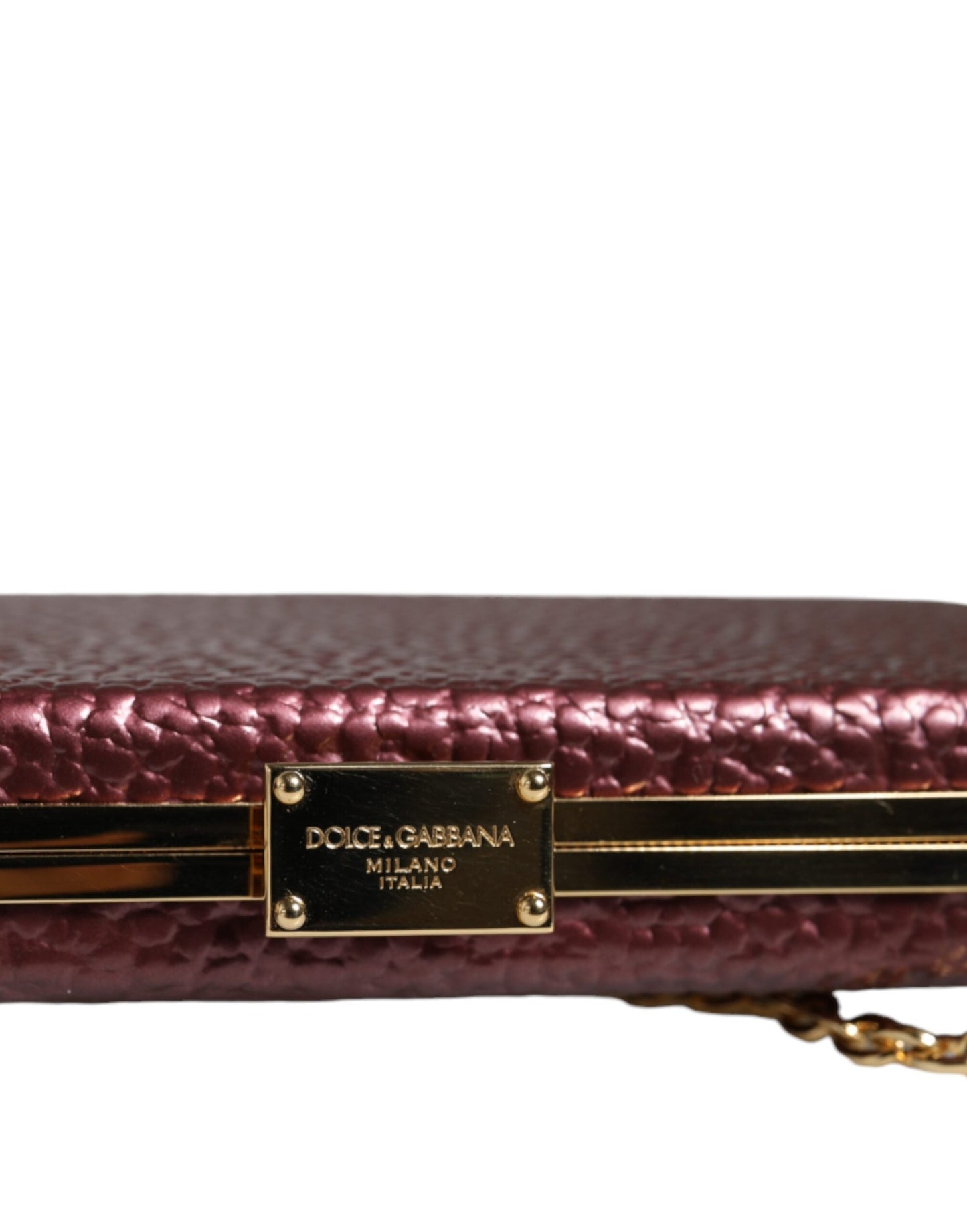 Dolce & Gabbana Maroon Leder Clutch Abend Crossbody Tasche - Eleganz für jede Gelegenheit