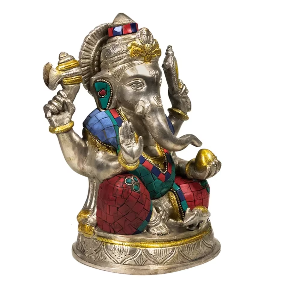 Ganesha Statue mit edler Mosaikverzierung ein kraftvolles Symbol
