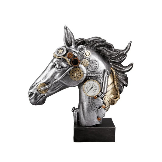 Poly Skulptur "Steampunk Horse