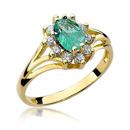 Women's Ring 585 14k Gold, Real Gemstone, Diamonds