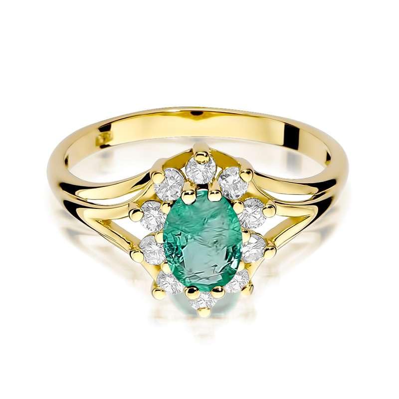 Women's Ring 585 14k Gold, Real Gemstone, Diamonds