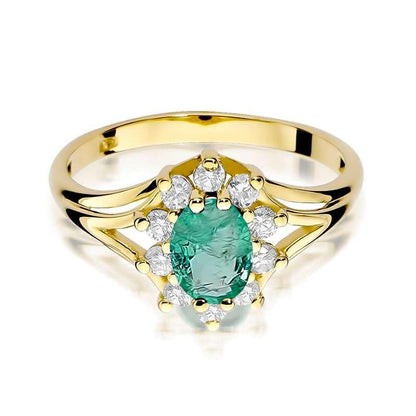 Women's Ring 585 14k Gold, Real Gemstone, Diamonds