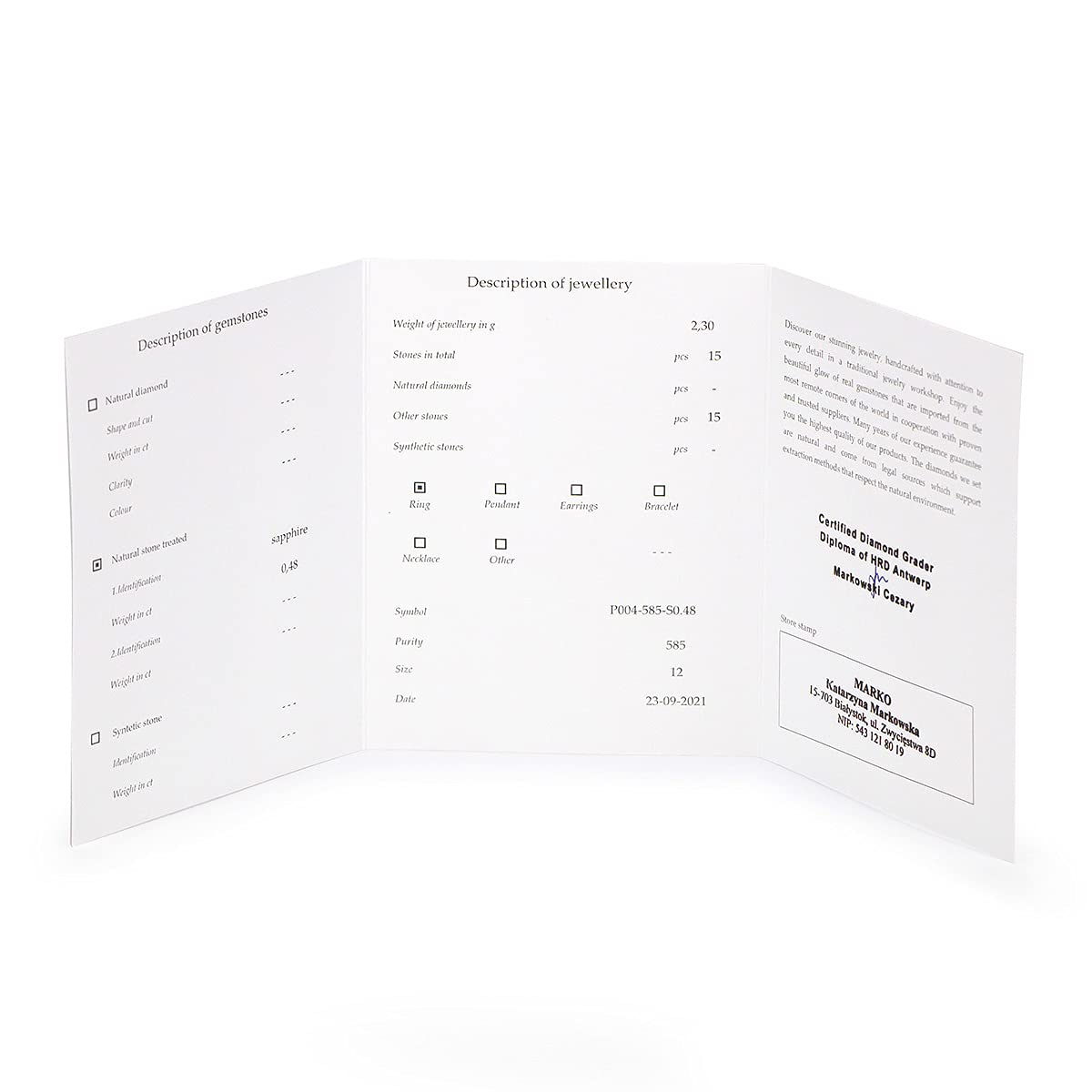 MARKO Women's Yellow Gold Ring for Women with 0.60 Carat Ruby and 0.05 Carat Diamonds Ring 14 Carat Gold (585) Gold Ring with Box | Gold Ring for Women