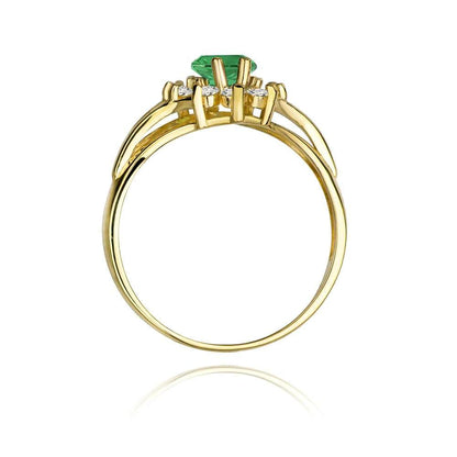 Women's Ring 585 14k Gold, Real Gemstone, Diamonds