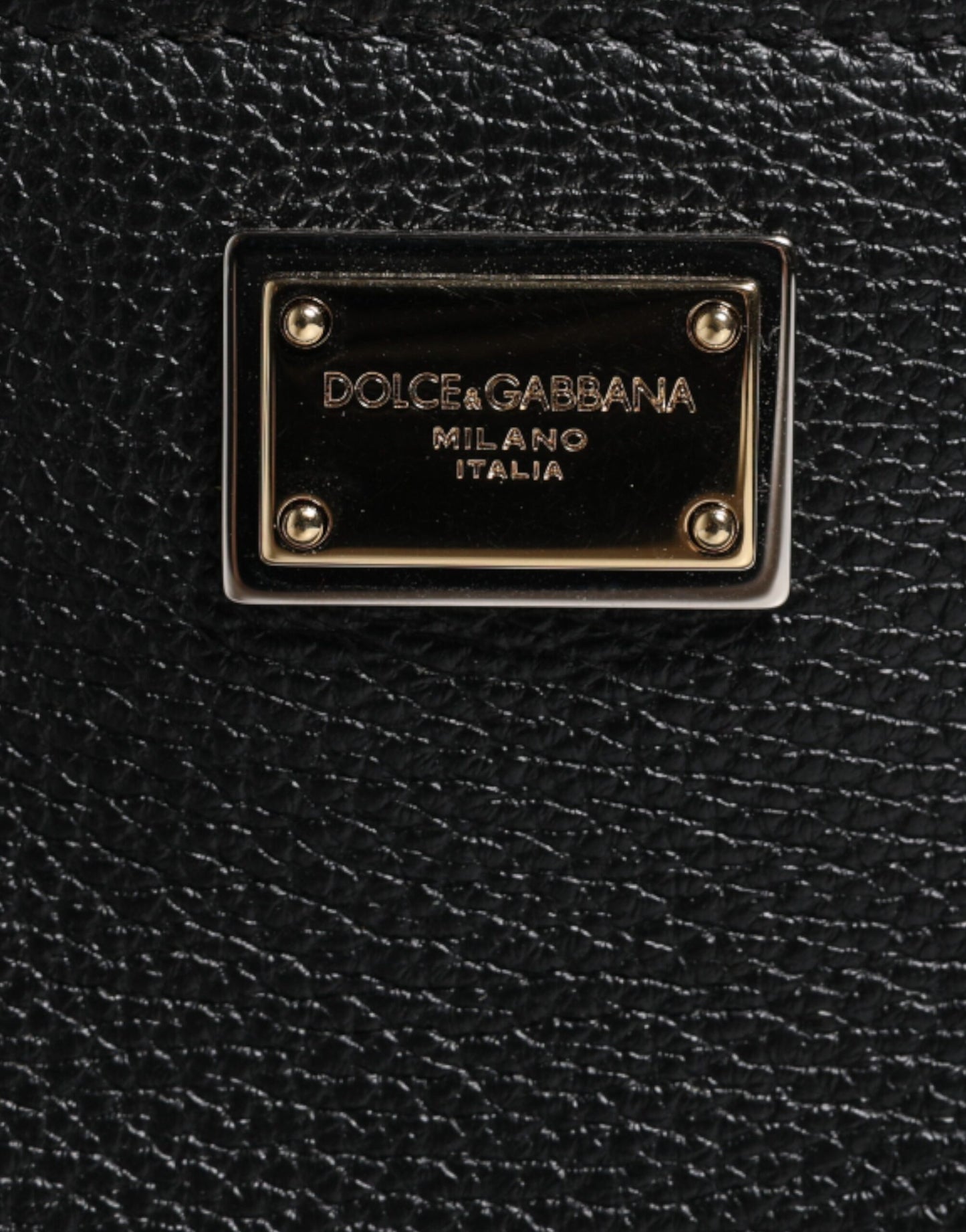 Dolce & Gabbana Schwarzes Narbenleder Clutch Bag – Exklusives Designer Accessoire