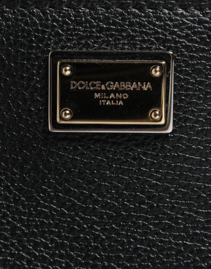 Dolce & Gabbana Schwarzes Narbenleder Clutch Bag – Exklusives Designer Accessoire