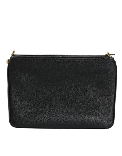 Dolce & Gabbana Schwarzes Narbenleder Clutch Bag – Exklusives Designer Accessoire