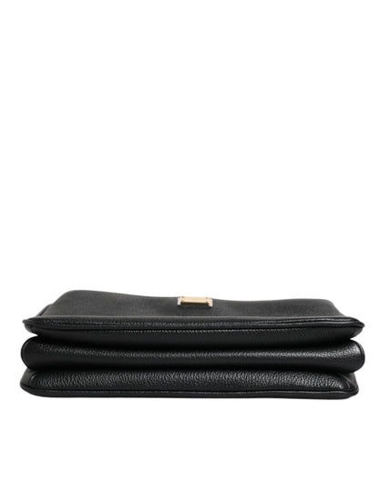 Dolce & Gabbana Schwarzes Narbenleder Clutch Bag – Exklusives Designer Accessoire