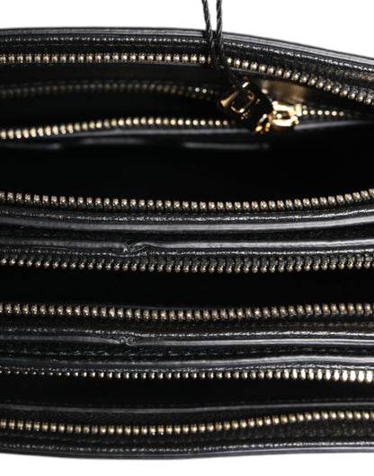 Dolce & Gabbana Schwarzes Narbenleder Clutch Bag – Exklusives Designer Accessoire