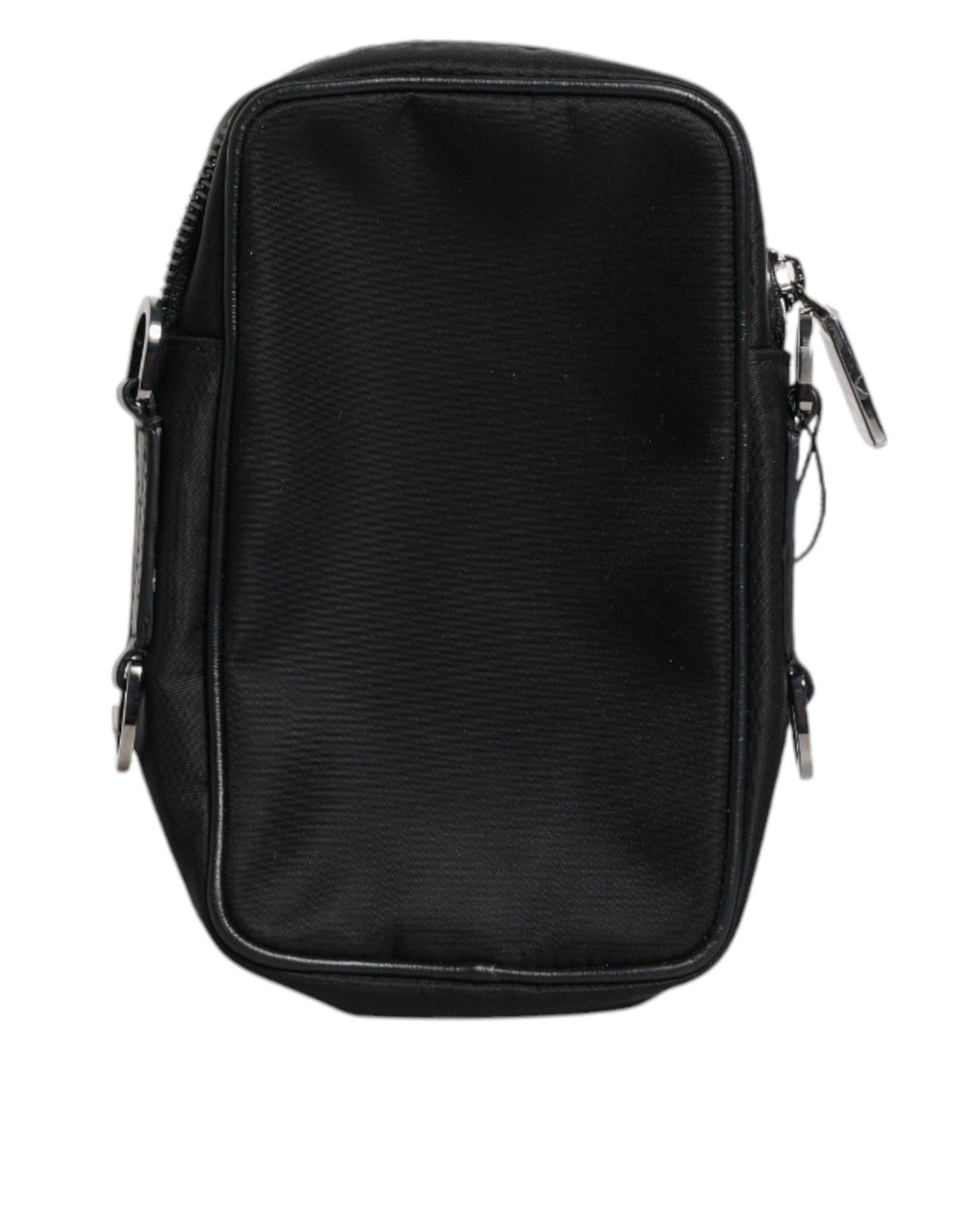 Dolce & Gabbana Schwarze Narbenleder Clutch Bag mit Logoplakette