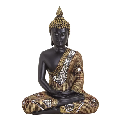 Buddha decorative figure – Black/Gold – 27 cm – Noble elegance for your home