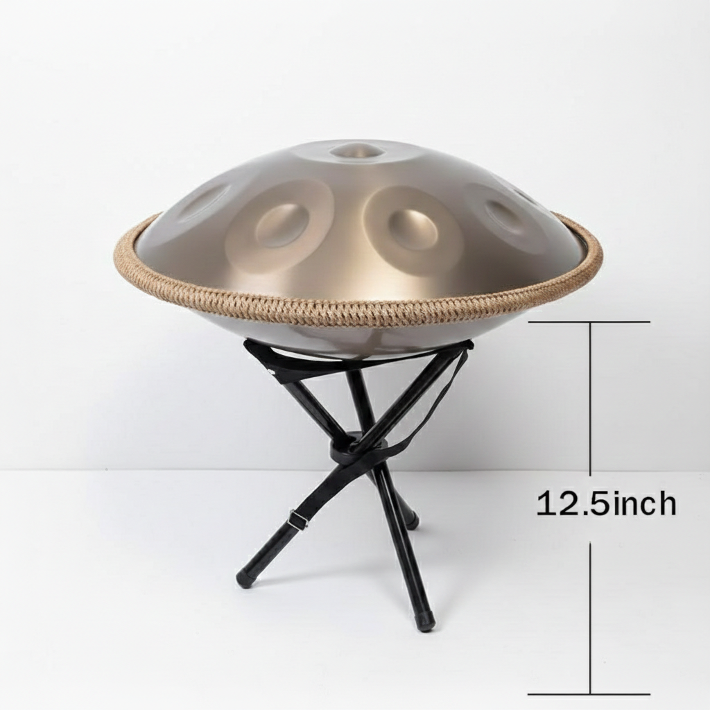 Handpan 432 Hz D-Moll – 12 Noten Profi Edelstahl – 22 Zoll Stahltrommel Handgefertigt