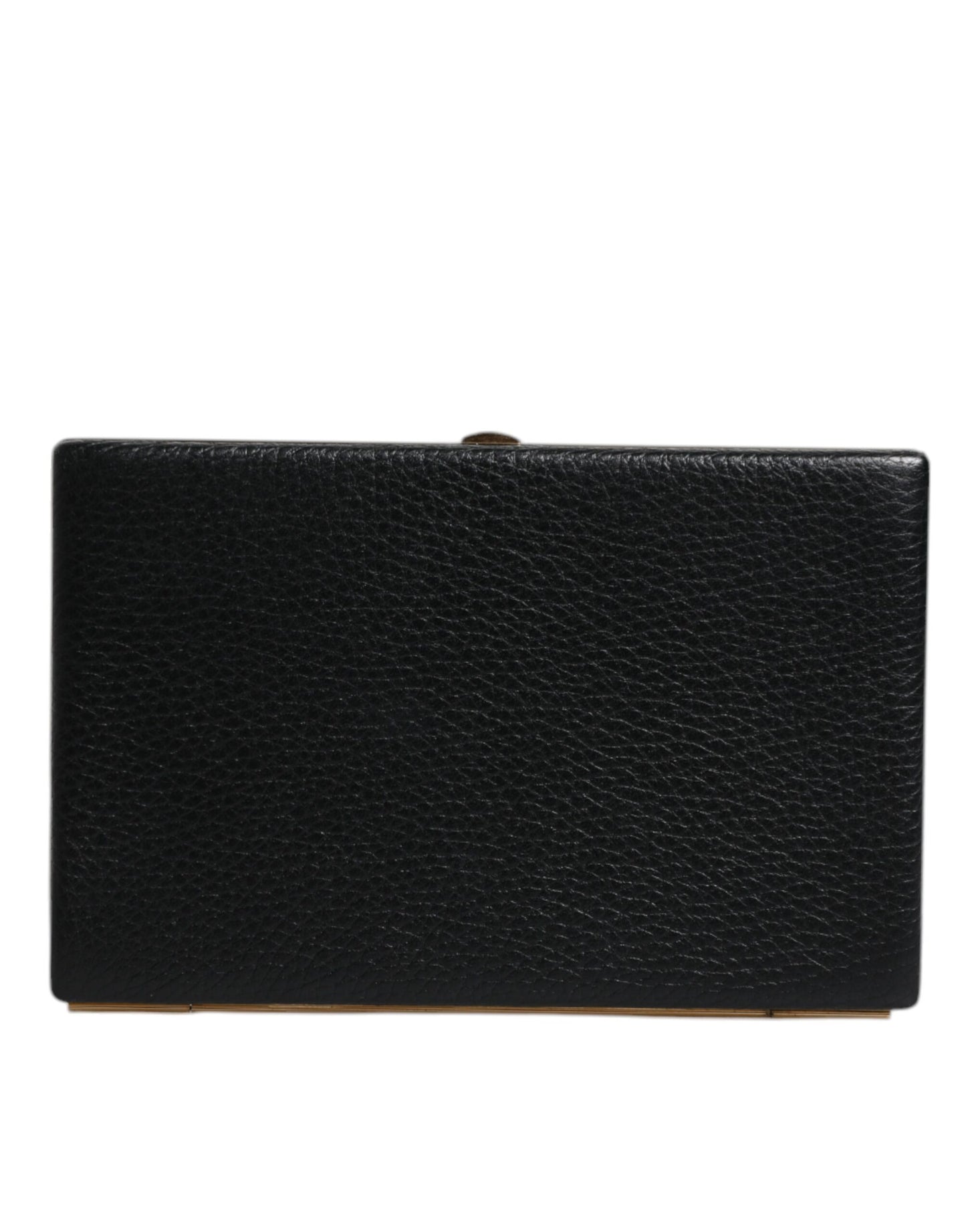 Dolce & Gabbana Schwarz Leder Gold Rahmen Clutch Handtasche – Elegante Miniatur-Geldbörse für Abendpartys