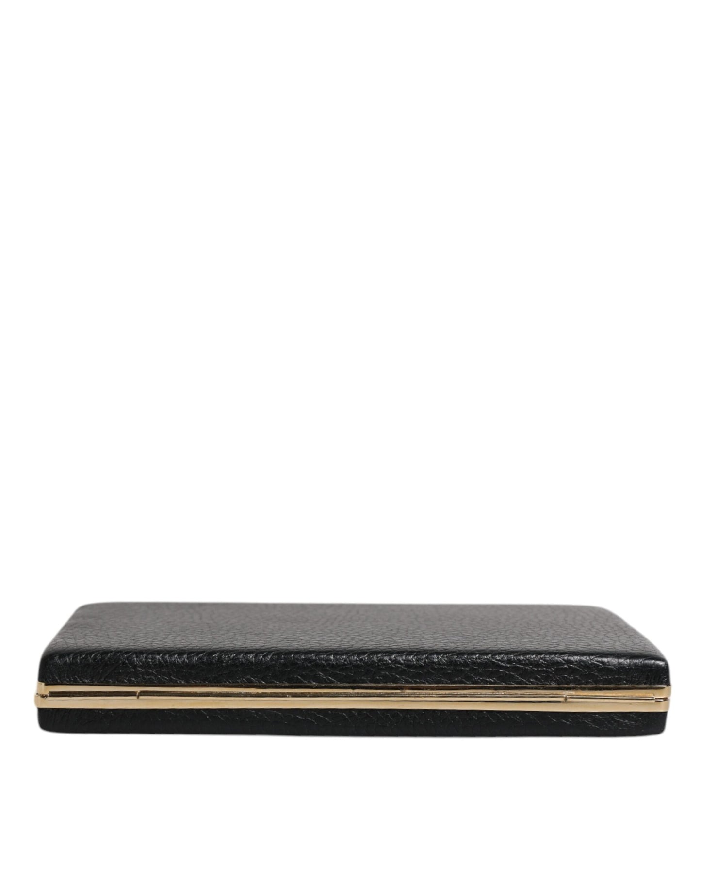 Dolce & Gabbana Schwarz Leder Gold Rahmen Clutch Handtasche – Elegante Miniatur-Geldbörse für Abendpartys