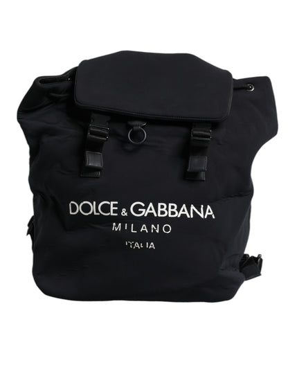 Dolce & Gabbana Schwarzer Neopren Nylon DG Logo Schulrucksack Tasche – Exklusive Designer Schönheit