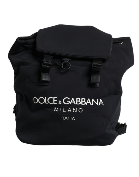 Dolce & Gabbana Schwarzer Neopren Nylon DG Logo Schulrucksack Tasche – Exklusive Designer Schönheit