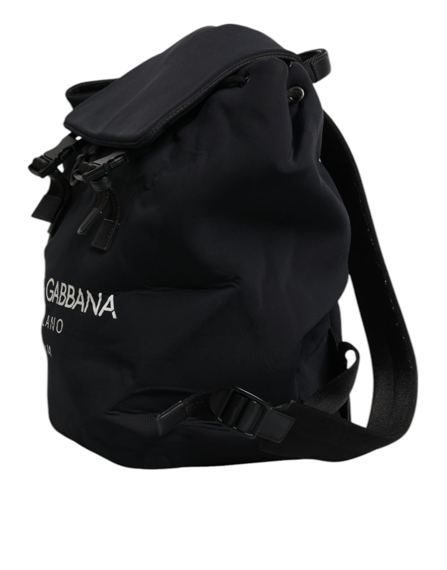 Dolce & Gabbana Schwarzer Neopren Nylon DG Logo Schulrucksack Tasche – Exklusive Designer Schönheit