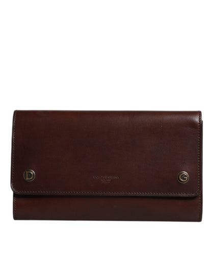 Dolce & Gabbana Braune Leder Umhängetasche mit Logo-Prägung - Exquisite Handwerkskunst